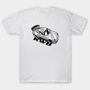 Silver Custom 911 RWB Widebody T-Shirt